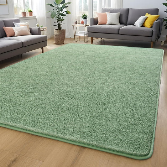 Sage-Green Area Rugs for Bedroom Living Room, 5x7 Feet Indoor Memory Foam Rug, Modern Washable Rugs for Kids Boys Girls Room, Dorm Bedside Carpets for Home Decor