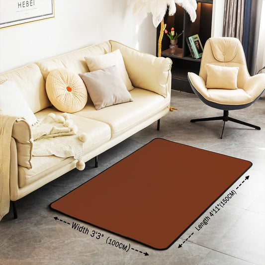 Brown Area Rug 3'x5',Modern Simple Style Non Slip Carpet for Kids Girls Adults,Amber Solid Color Decor Rug for Living Room Bedroom Playroom Backyard