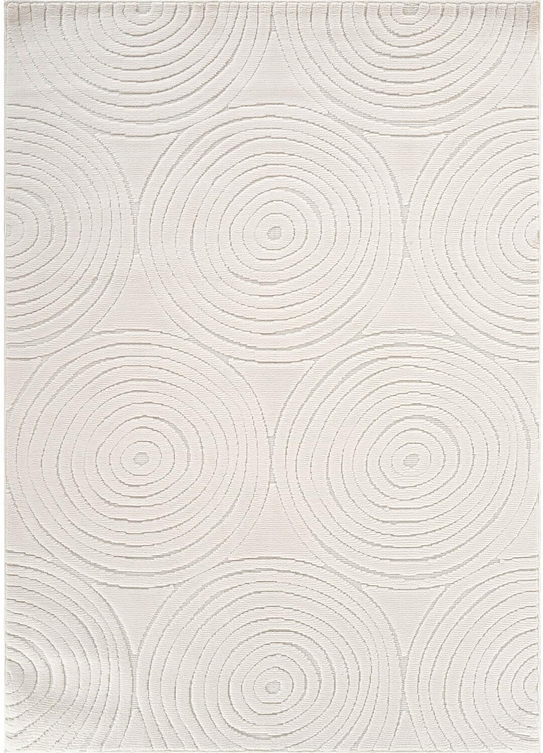 Micro Loop Area Rug Light Gray 8x10 Geometric Modern Luxury Circular Durable Soft Indoor Rugs for Living Dining Room Office Stain Resistant Non Shedding Casual Indoor Carpet 8 x 10
