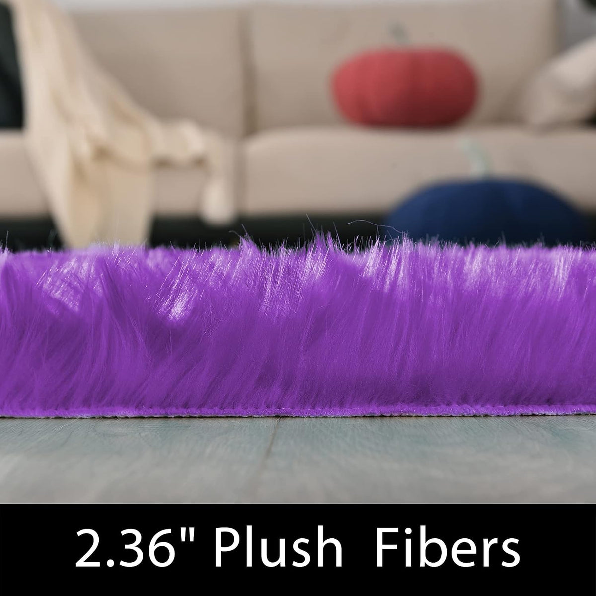 8x10 Area Rugs for Living Room Fluffy Bedroom Rug Purple Washable Rug Faux Fur Rug Fuzzy Shag Rug Carpet Floor Rug Plush Room Rug Home Decor Rectangle