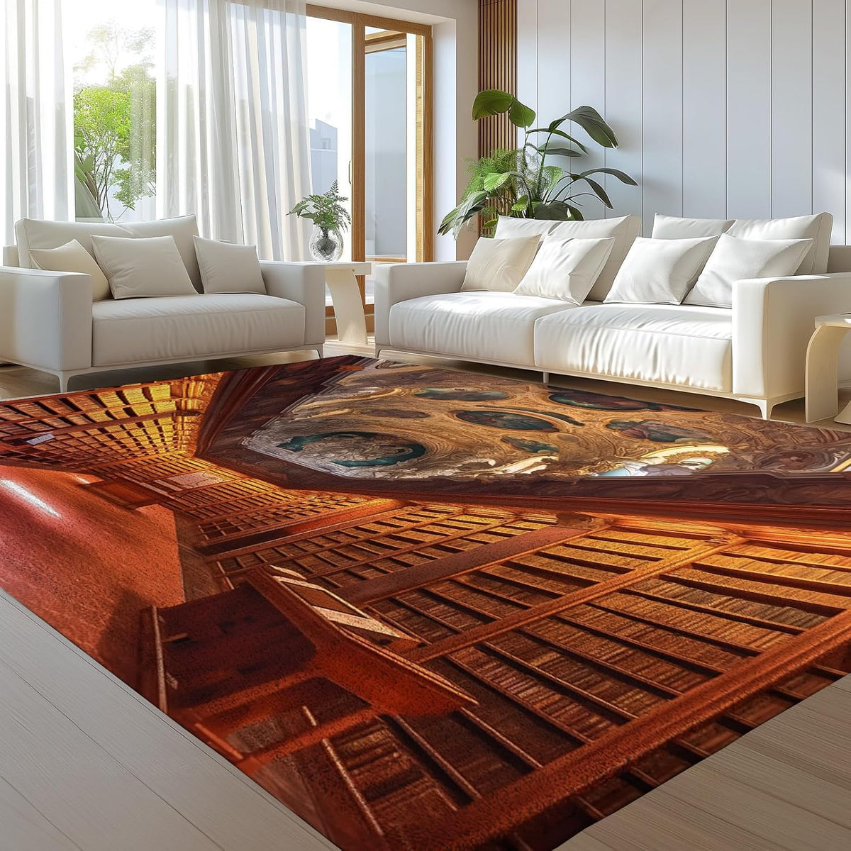Rugs Living Room Bedroom – Fluffy Shaggy Light Luxury, Library Area Rugs Non-Slip – Modern Super Soft Low Pile Plush Carpet - Non Shedding Easy to Clean Rug