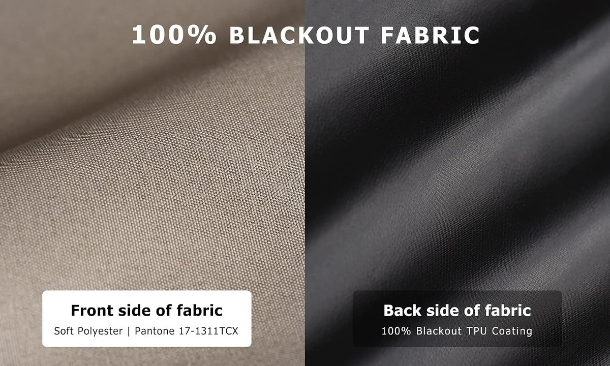 100% Blackout Door Curtain, No Tools No Drill Cordless Blinds for Windows, Thermal Insulated UV Protection Privacy Window Curtains for French Door Front Door(26''W x 68''H, Taupe, 1 Panel)