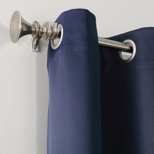 Energy Saving Blackout Grommet Curtain Panel, 84.00" x 40.00", Navy Blue