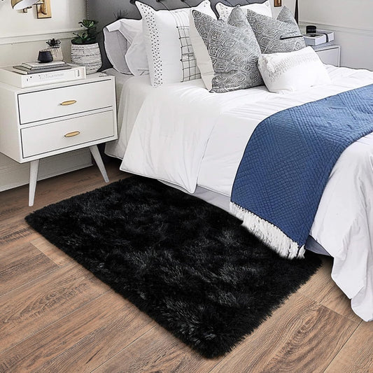 Small Black Area Rug, 2x3 Rug for Bedroom gy Throw Rugs for Dorm Rug, Soft  Carpet for Kids Room, Plush Comfy Fluffy Bedside Rug for Home Decor Aesthetic