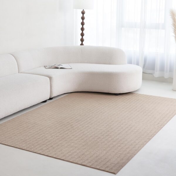 Faux Cashmere Area Rug   3x5 Modern Low Pile Non Slip Carpet for Living Room Bedroom, Camel